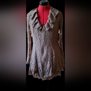 Altar'd State Brown Lace Long Sleeve Dress